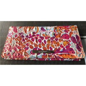 Brahmin Ady Wallet ~ Neon Floral Freehand ~Pink & Orange Cosmo Pops
